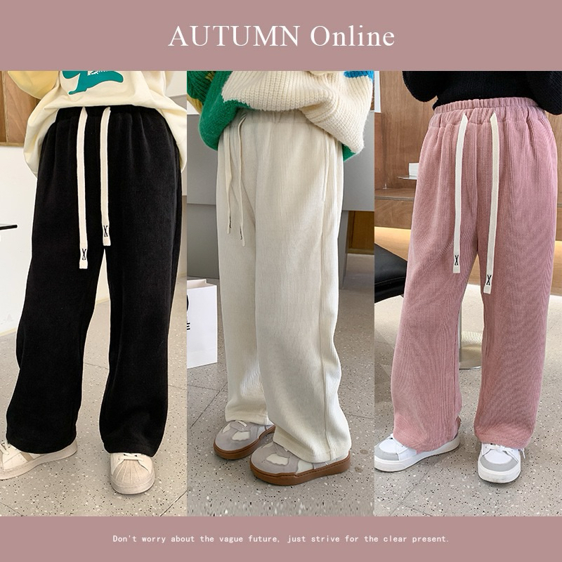 Quần suông quần nhung tăm cho bé gái 8-30kg