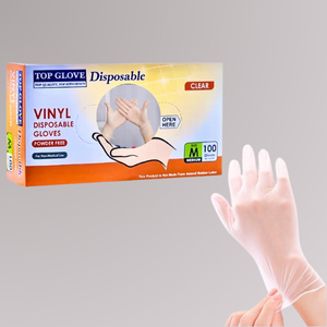 Product image Găng tay trong suốt Vinyl dai dẻo dùng cho giảm béo, thực phẩm, phun xăm, thẩm mỹ 1