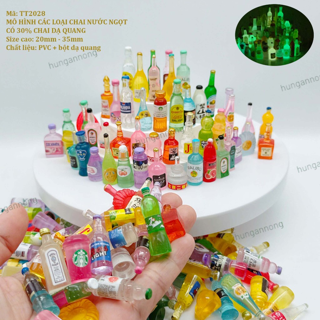 TT2028 - sét 10/50 chai nước ngọt mini mô hình charm trang trí sưu tầm ...