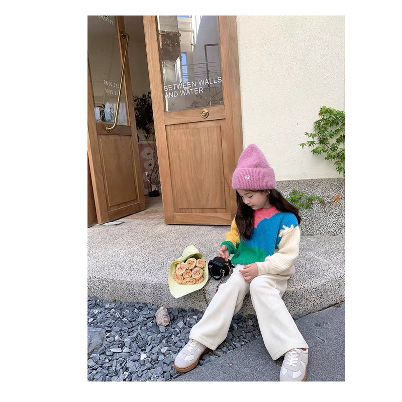 Quần suông quần nhung tăm cho bé gái 8-30kg