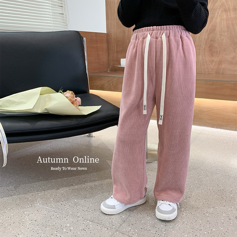 Quần suông quần nhung tăm cho bé gái 8-30kg