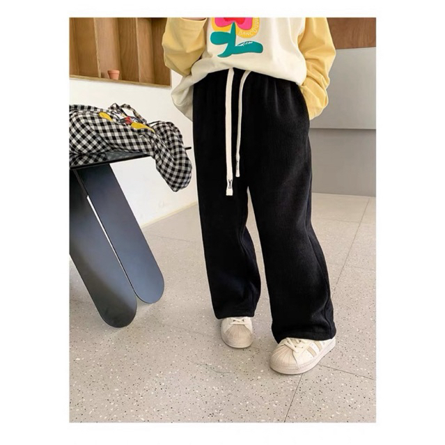 Quần suông quần nhung tăm cho bé gái 8-30kg