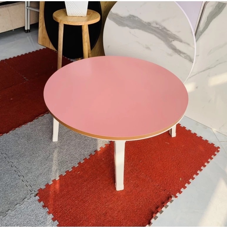 Bàn học gấp gọn ngồi bệt bàn gấp học sinh tiện ích chân nhựa cứng 60x60 bàn tròn ChavaCo