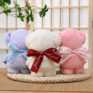 Khăn Mặt Gấp Hình Gấu Teddy Mini Dễ Thương, Khăn Lông Cừu Làm Quà Cưới, Quà Tặng 20/10. 20/11, Sinh Nhật, Người Yêu