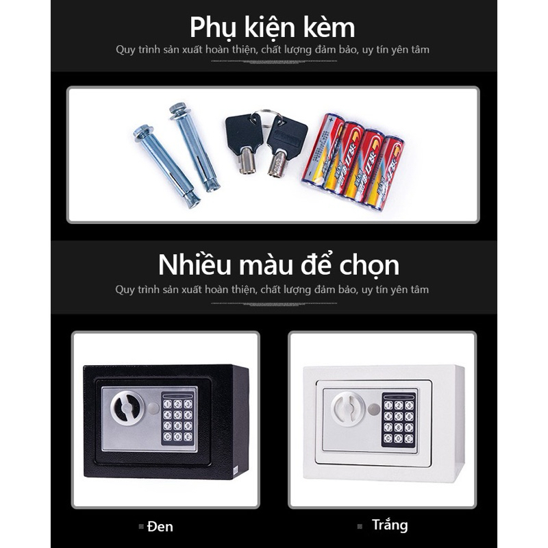 Két sắt mini khoá điện tử 17E, có khe đút tiền, có độ bao mật cao chống cháy nổ