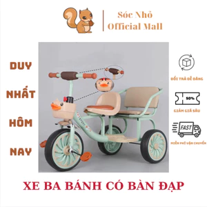 Xe đạp ba bánh cho bé, Xe đạp Xích lô 2 ghế ngồi, xe ba bánh chòi chân cho bé từ 1 đến 6 tuổi