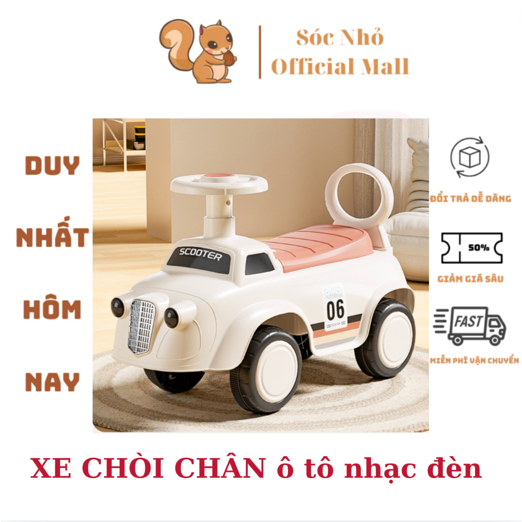 Xe chòi chân ô tô XEHOI 2212 cho bé 1 2 3 tuổi có nhạc đèn hàng cao cấp mẫu mới