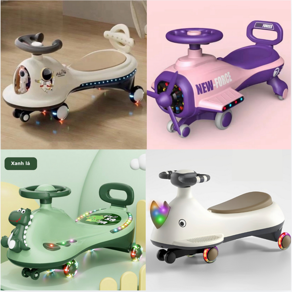 Xe lắc khủng long cao cấp tải siêu lớn có nhạc, đèn , tựa lưng tải trọng 80 kg - cho bé 1 2 3 tuổi