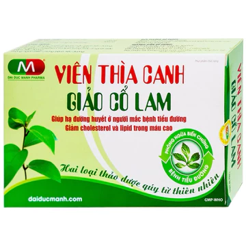 Viên thìa canh Giảo Cổ Lam giúp hạ đường huyết, giảm cholesterol và lipid trong máu cao (3 vỉ x 10 viên)