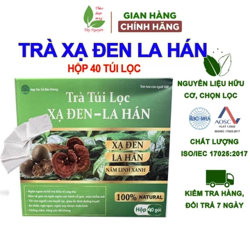 Trà xạ đen la hán túi lọc (hộp 40 túi), trà xạ đen, trà nấm lim xanh dạng túi lọc, ngon, thơm