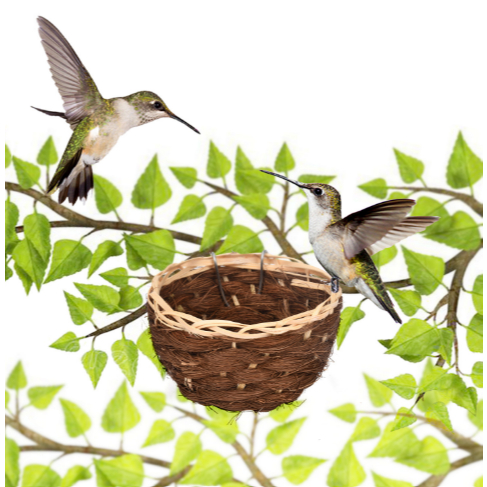 Nhà chim rơm, ổ chim thủ công sáng tạo, lồng chim trang trí sân vườn, ổ ...