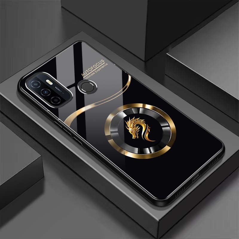 Ốp Lưng cho OPPO A53 Mặt lưng kính cường lực, cao cấp Họa tiết
