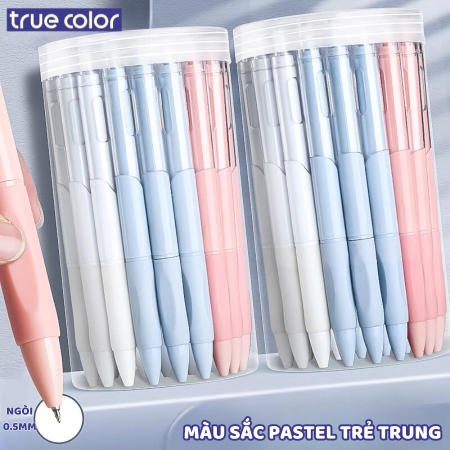 Set 20 Bút Mực Gel Đầu Bấm Mực Đen/Xanh Ngòi 0.5MM, Viết Êm, Trơn, Mực Đều Đậm, Giá Rẻ Dành Cho Học Sinh, Sinh Viên