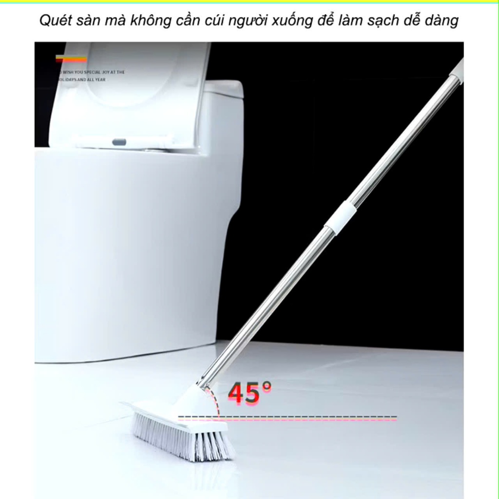 CHỔI QUÉT NHÀ TẮM 2IN1,  Chổi Quét Sàn Nhà Tắm Đa Năng Kiêm Gạt Nước Gạt Kính 2 Trong 1, Chổi 2in1 Cọ Sàn Và Gạt Nước