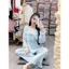 Bộ đồ ngủ nữ cổ cách điệu chất lụa Latin cao cấp freesize mặc nhà dưới 54kg tay dài quần dài - cn88