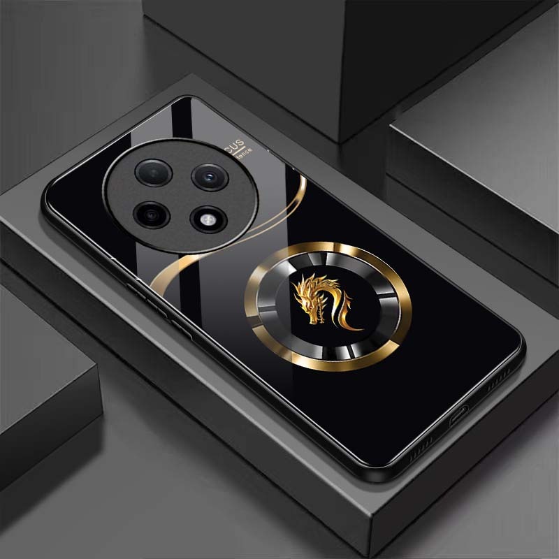 Ốp Lưng cho OPPO RENO 12F 5G Mặt lưng kính cường lực Focus Rồng, Chống Trầy, Thiết Kế Sang Trọng