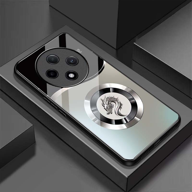 Ốp Lưng cho OPPO RENO 12F 5G Mặt lưng kính cường lực Focus Rồng, Chống Trầy, Thiết Kế Sang Trọng