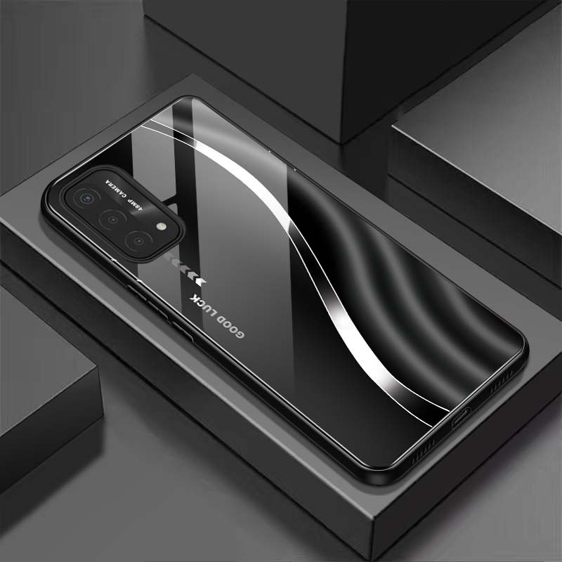 Ốp Lưng cho OPPO A54, A55, A74, A94, A95 4G Mặt lưng kính cường lực, Sang Trọng, Chống Trầy, Bảo Vệ Toàn Diện