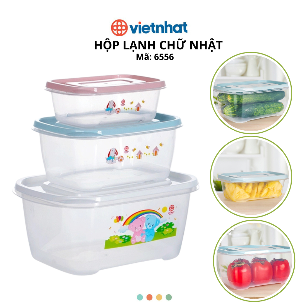 Bộ 3 Hộp Đựng Thực Phẩm CN Chính Hãng VIỆT NHẬT (Mã 6556)