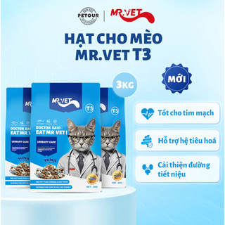 Thức ăn cho mèo MRVET dạng hạt T3 mới 1KG hỗ trợ cải thiện đường tiết niệu cho mèo Pet Kool