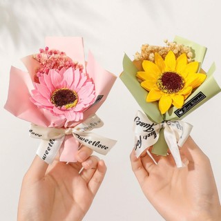 Bó Hoa Hồng Sáp Hoa Hướng Dương Giả Không Phai Màu, Hoa Sáp Làm Quà Tặng Tuyệt Vời, Quà Tặng 20/10, Vân Thỏ Beauty