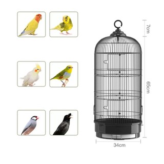 Lồng Chim Tròn Kim Loại Sơn Tĩnh Điện Cao 74cm Cho Vẹt Chào Mào Khướu
