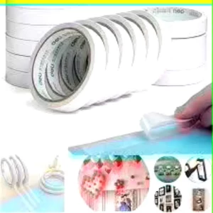 VỈ 3 BĂNG KEO 2 MẶT , SET 3 Cuộn băng dính 2 mặt khổ 0.8cm siêu dính tiện ích dùng trong văn phòng gia đình- BANGDINH62