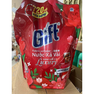 Thùng (4 Túi) Nước Xả Vải Gift Giặt Máy Giặt Tay Hương Nước Hoa Luxury/ Dreamy Túi 3.2kg Lưu Hương 30 Ngày