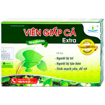 Viên Giấp Cá Extra Hoàng Liên hỗ trợ người bị trĩ, táo bón, tĩnh mạch yêu, dễ vỡ (3 vỉ x 10 viên)