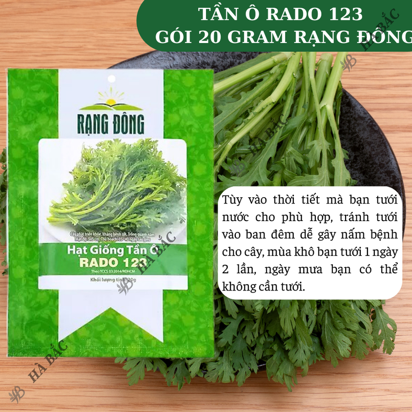 Hạt giống Tần Ô Rado 123 (20gram~3500 hạt) - Rau Cúc Tẻ nảy mầm tốt, ít sâu bệnh, trồng quanh năm