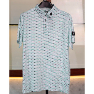 Áo Golf polo họa tiết hình quạt màu tín hồng chất thun lạnh thấm hút mồ hôi , không nhăn, co dãn bốn chiều