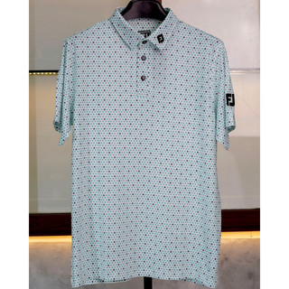 Áo Golf polo họa tiết hình quạt màu tín hồng chất thun lạnh thấm hút mồ hôi , không nhăn, co dãn bốn chiều