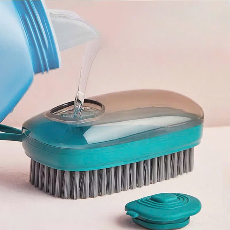 BÀN CHẢI CÓ NGĂN ĐỰNG NƯỚC GIẶT , Bàn chải chà quần áo, giầy, dép, sàn nhà, có ngăn đựng nước giặt tẩy rửa và nút nhấn