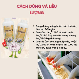 Dung dịch chiết xuất tỏi nguyên chất Sirogarlic 1lít Vb Pharma giúp vật nuôi tăng miễn dịch,tiêu hoá
