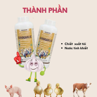 Dung dịch chiết xuất tỏi nguyên chất Sirogarlic 1lít Vb Pharma giúp vật nuôi tăng miễn dịch,tiêu hoá