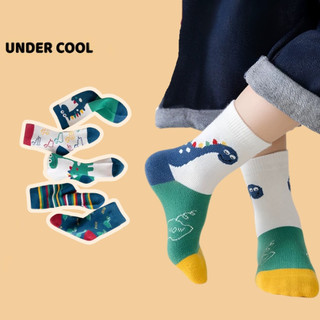 Set 5 Tất Vớ Khủng Long Hoạt Hình Trẻ Em Cotton Unisex UNDERCOOL Tất Khủng Long Cute Cho Bé TC77
