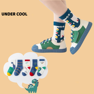 Set 5 Tất Vớ Khủng Long Hoạt Hình Trẻ Em Cotton Unisex UNDERCOOL Tất Khủng Long Cute Cho Bé TC77