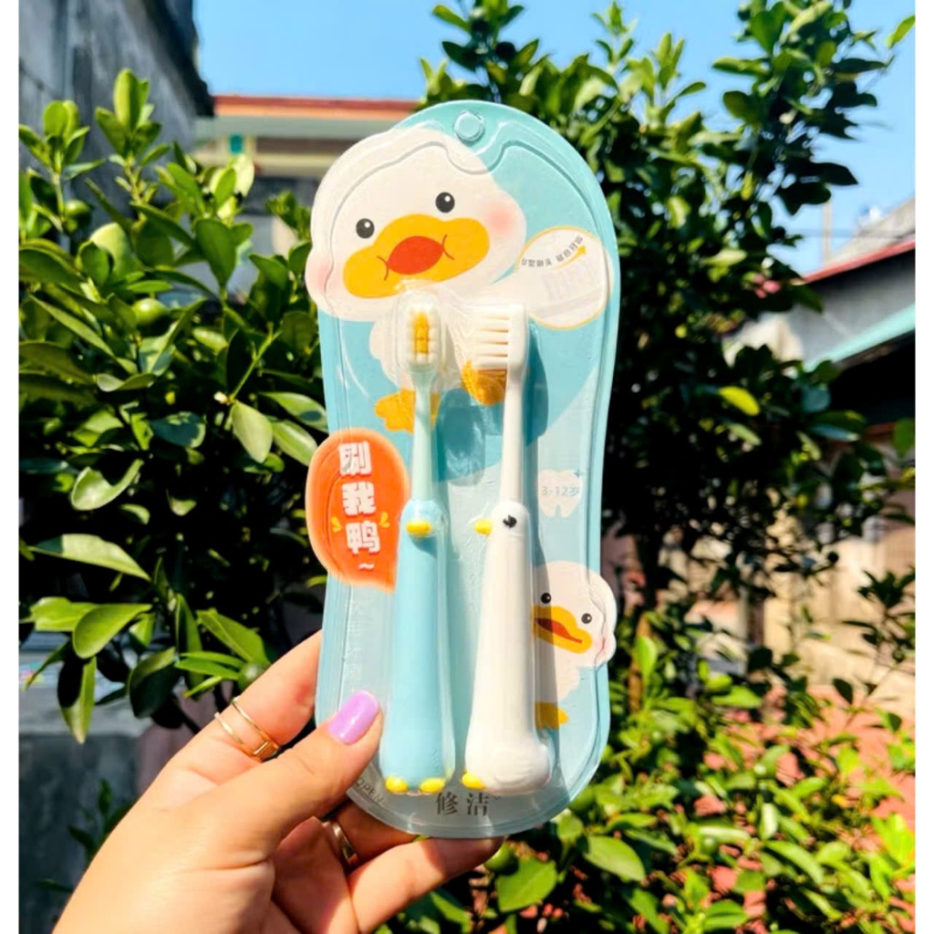 SET 2 BÀN CHẢI ĐÁNH RĂNG VỊT CHO BÉ,  Set 2 bàn chải dánh răng VỊT cho bé - mix màu - BANCHAICHOBE4