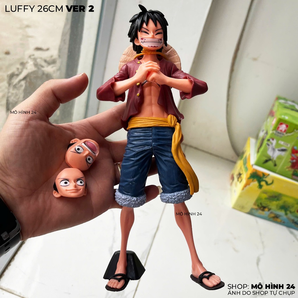 Mô hình Luffy Nắm Đấm Luffy 26cm Ver 2 3 đầu thay thế One piece Figure ...
