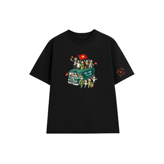 Áo thun OVERSIZE UNISEX form rộng nam nữ in hình tranh vẽ yêu nước chất Cotton mềm mịn 250Gsm