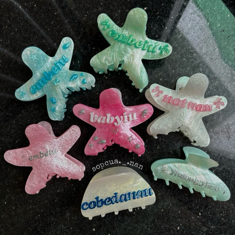 KẸP SAO BIỂN CUSTOM (ko giới hạn charm cả 2 mặt bao gồm chữ và sticker ...