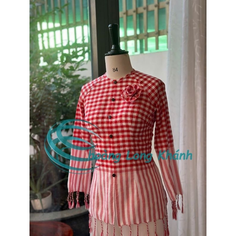 Áo lẻ, áo bà ba khăn rằn(tặng quai nón lá) | Shopee Việt Nam