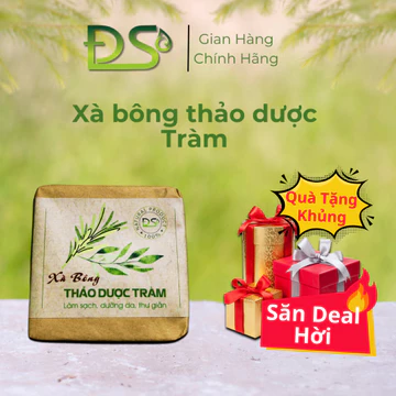 Xà Bông Thảo Dược Tràm - HTX Dược Liệu Đông Sơn,Xà Phòng Thảo Dược Bánh, Chiết Xuất 100% Từ Tự Nhiên