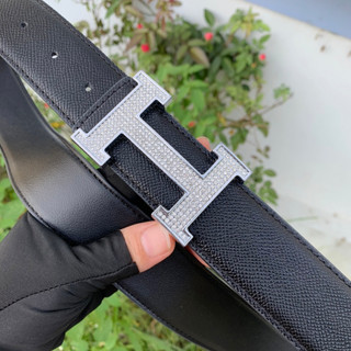 Thắt lưng dây nịt nam khóa chữ H bản to bấm lỗ sẵn da bò bản dây 3.8cm giaynamdep699