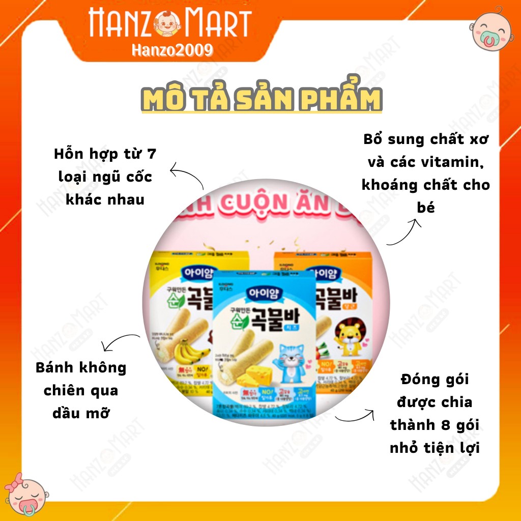 Bánh ăn dặm ngũ cốc ăn dặm ildong Hàn Quốc