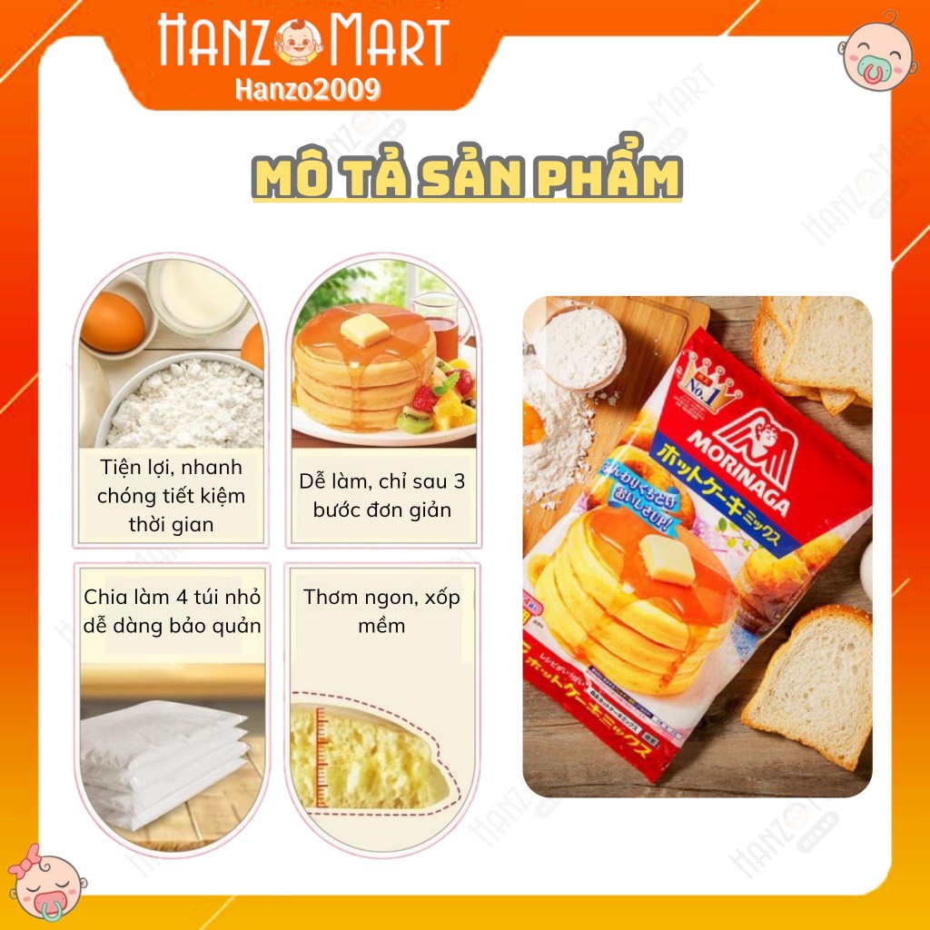 Bột làm bánh Pancake morinaga Nhật Bản cho bé (Bánh rán doremon)