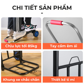Xe Đẩy Gấp Gọn Đa Năng ECO, Xe Đẩy Hành Lý, Xe Kéo Hàng Đi Chợ Khung Thép Chịu Lực Sơn Chống Gỉ