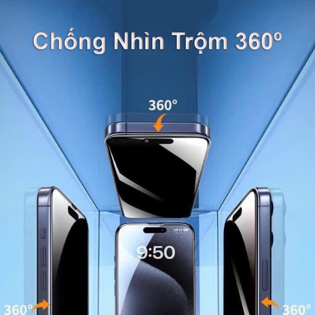 Kính Cường Lực iPhone KiNKONG WTP-089 Chống Nhìn Trộm 360 độ Siêu Mượt cho 13 đến 17 Pro Max