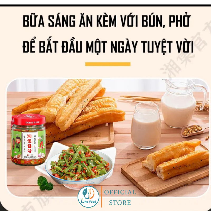 Rau Tiến Vua Chưng Ớt Hồ Nam 238g số 13 - Giòn Sần Sật, Vị Cay Thơm, Đồ Ăn Kèm Cơm, Hàng Loại 1 Chuẩn Nội Địa Luka Food