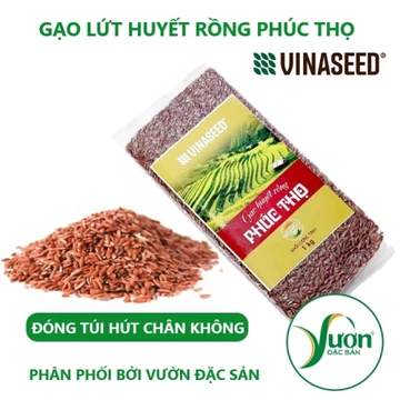 Gạo lứt huyết rồng Phúc Thọ (Túi 1kg) gạo lức đỏ CHÍNH HÃNG Vinaseed gạo sạch hữu cơ ăn kiêng thực dưỡng - Vườn Đặc Sản